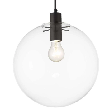 Loftowa LAMPA wisząca PUERTO LP-004/1P L BK Light Prestige szklana OPRAWA loftowy ZWIS kula przezroczysta czarna