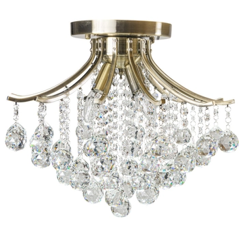 Glamour LAMPA sufitowa Wenecja 5191/4 21QG Elem metalowa OPRAWA z kryształkami mosiądz