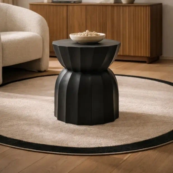 Stolik do nowoczesnych salonów ROLLING MM001501100314 czarny drewniany 35cm