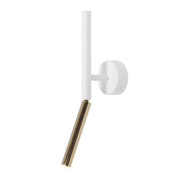 Ścienny kinkiet regulowany Stick 1067C Aldex tuba biała złota
