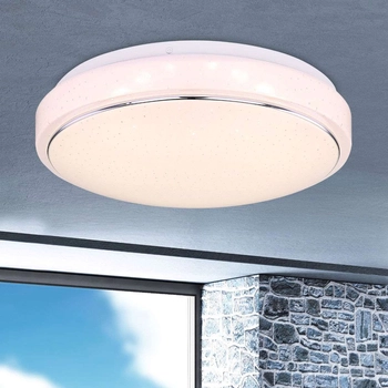 LAMPA sufitowa KALLE 48408-18 Globo okrągła OPRAWA metalowa LED 18W 3000K plafon biały chrom