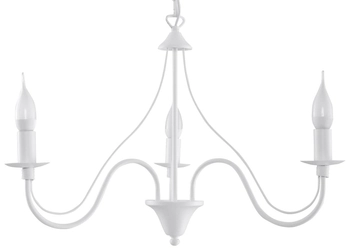 Żyrandol LAMPA wisząca SL.0213 metalowa OPRAWA świecznikowa ZWIS na łańcuchu maria teresa biała
