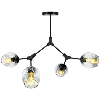 Plafon LAMPA sufitowa 1962/4 BLACK-BL Elem szklana OPRAWA modernistyczna regulowana loft chemistry czarna przydymiona