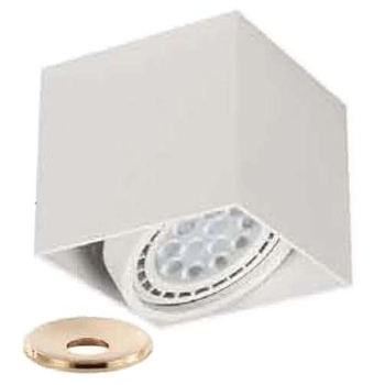 Sufitowa LAMPA plafon Cardi I Bianco + Ufo Gold Orlicki Design metalowa OPRAWA downlight kostka biała złota