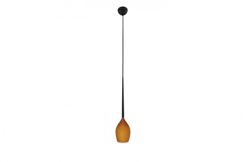 Szklana lampa wisząca Izza bursztynowa kropla do sypialni