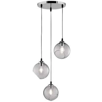 Loftowa LAMPA wisząca CLOONEY R30073054 RL Light skandynawska OPRAWA szklane kule ZWIS kaskada przydymiona chrom