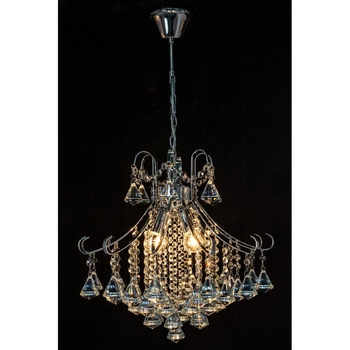 Żyrandol LAMPA wisząca Barcelona 6248/4 8C Elem pałacowa OPRAWA glamour crystal ZWIS na łańcuchu chrom przezroczysty