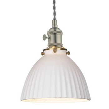 Zwieszana lampa ceramiczna do salonu Hadano HAD0161-09 chrom biały