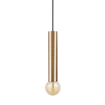Wisząca lampa loftowa Baton 7851 metalowa tuba do pokoju mosiądz