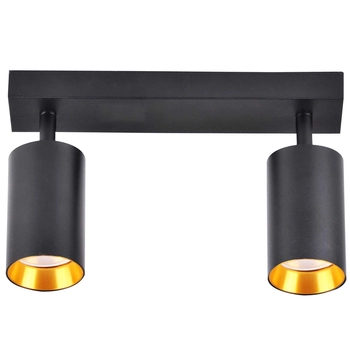 Sufitowa lampa kierunkowa Maribel tuby do garderoby czarna złota
