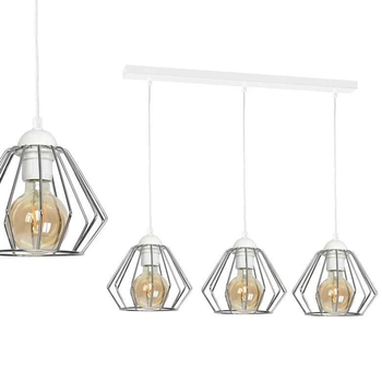 Wisząca LAMPA industrialna NORMAN MLP6261 Milagro metalowa OPRAWA druciany ZWIS klatki loft białe chrom