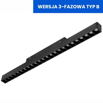 Lampa szynowa magnetyczna 3-fazowa 812 Domeno LED 24W 4000K z diodami czarna