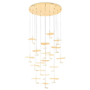 Kaskadowa lampa wisząca Leafs MSE1501100168 Moosee liście złote