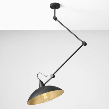 Industrialna lampa sufitowa MELOS 808PL_G1_Z Aldex regulowana kopuła na wysięgniku czarna