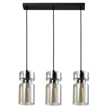 Szklana lampa wisząca Nivio LP-2811/3L AM loftowa czarna przydymiona
