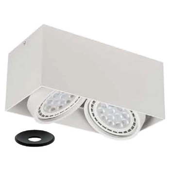 LAMPA sufitowa Cardi II Bianco + Ufo Nero Orlicki Design ruchoma OPRAWA metalowa prostokątna downlight biały czarny