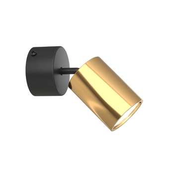 Sufitowa LAMPA regulowana Kika Mobile Nero / Gold Orlicki Design metalowa tuba downlight czarny złoty