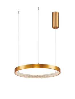 Wisząca lampa glamour Moron złota obręcz LED 25W 3000K crystals