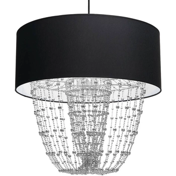 LAMPA wisząca ALMERIA MLP6432 Milagro okrągła OPRAWA abażurowy ZWIS crystal glamour czarny chrom