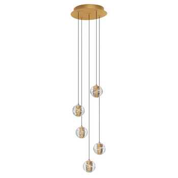 Lampa ścienna CUYO LE44212 LED 16W 3000K kaskadowa złota przezroczysta