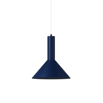 Stożkowa wisząca lampa VITRUM granatowa 1xE27 metalowa do salonu 41595