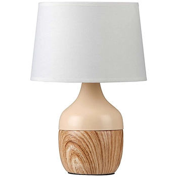 Stojąca LAMPA stołowa YVETTE 4370 Rabalux abażurowa LAMPKA biurkowa skandynawska drewno buk beżowa biała