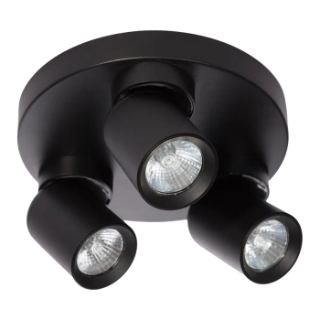 Sufitowa lampa do sypialni Pointa LP-6398/3C Round BK potrójna czarna