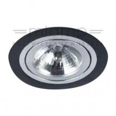 Lampa sufitowa Puro Nero Orlicki Design metalowa podtynkowa okrągły czarny