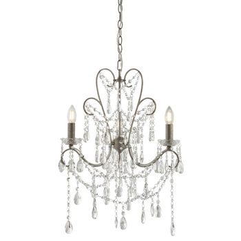 Żyrandol z kryształkami L&-195524 Light& pałacowy na łańcuchu srebrny