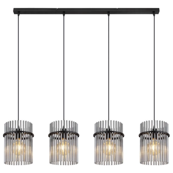 Wisząc lampa nad stół GORLEY 15698-4H szklana loft czarna przydymiona