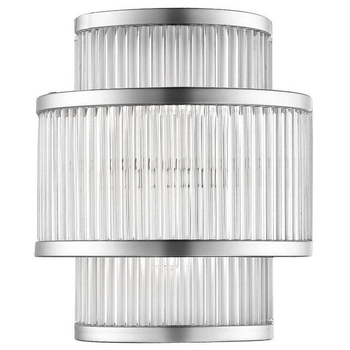 Klasyczna Lampa ścienna SERGIO W0528-02B-B5AC szklana kinkiet srebrny