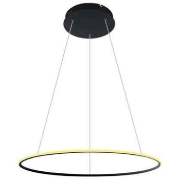 LAMPA wisząca SLIM/000053/3000/B MDECO okrągła OPRAWA metalowy ZWIS LED 40W 3000K ring biurowy czarny