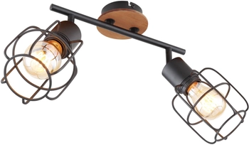 Sufitowa lampa ruchoma Willa 54037-2 industrial czarna drewno