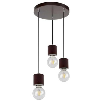 Rustykalna LAMPA wisząca TRONGO ROUND 7069376R Spotlight drewniana OPRAWA ekologiczny ZWIS kaskada orzech