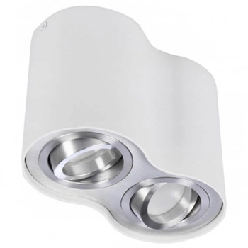 Regulowana lampa natynkowa Bross AZ0784 do holu biała aluminium