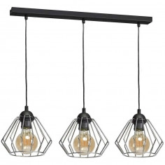 LAMPA wisząca NORMAN MLP6264 Milagro industrialna OPRAWA metalowy ZWIS druciane klatki czarne chrom