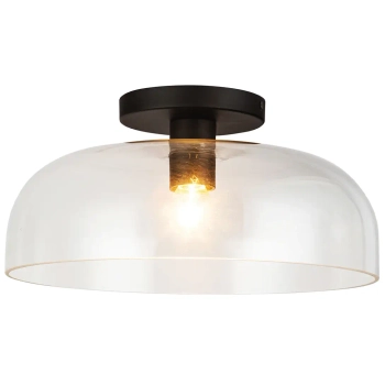 Sufitowa półokrągła lampa Sylvia ALM-SYLVIA-SF-BK-CL do sypialni czarny