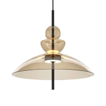 Szklana zwisająca lampa Bangkok MOD185PL-L12CG3K3 LED 12W 3000K mosiądz