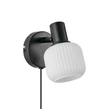 Regulowana lampa ścienna Milford 2412631003 szklana czarny