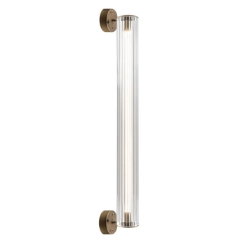 Naścienna lampa do salonu Merezi K 2006 LED 15W 3000K ryflowana mosiądz patyna