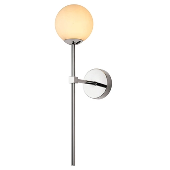 Ścienna lampa kula Piruleta LP-008/1W CH metalowa szklana chrom biały