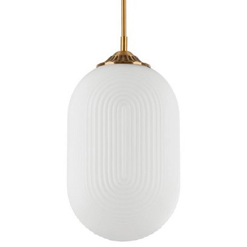 Wisząca LAMPA loftowa ARJONA LE41881 Luces Exclusivas szklana OPRAWA zwis modernistyczny biały mosiądz