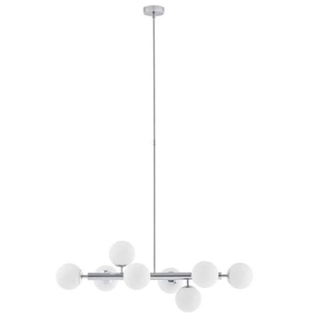 Modernistyczna LAMPA wisząca CUMULUS 10753803 Kaspa metalowa OPRAWA szklane kule balls ZWIS molekuły chrom biała