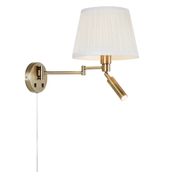 Abażurowa naścienna lampa Pivot 109017 LED 4W 3000K na wysięgniku mosiądz