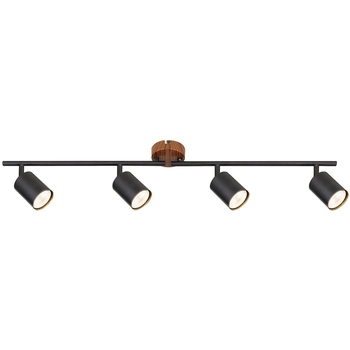 Ruchoma lampa sufitowa Edmund 5298 natynkowa do przedpokoju czarna drewno