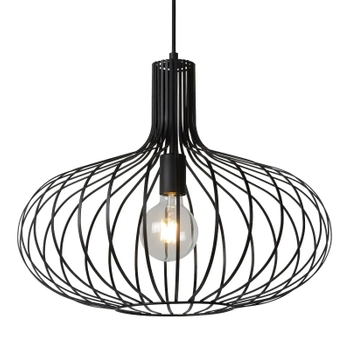 Lampa wisząca druciana Manuela 78374/50/30 Lucide do salonu metalowa czarna