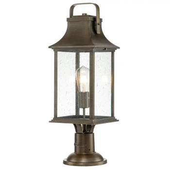 Elewacyjna lampa do ogrodu Grant QN-GRANT-L-BU szklany IP44 brąz