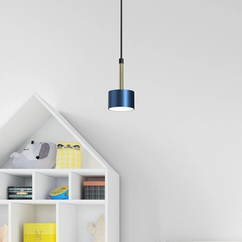 Metalowy zwis ARENA lampa wisząca do sypialni niebieska złota