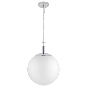 Skandynawska LAMPA wisząca ALUR 10721103 Kaspa szklana OPRAWA kulisty ZWIS kula ball hygge chrom biała