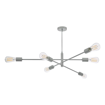Salonowa lampa wisząca Alana ALA0639 Dar Lighting szara przezroczysta